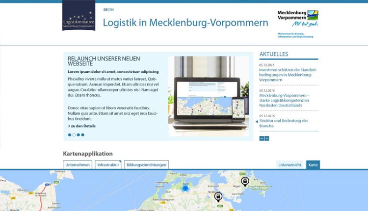 Webseite von Logistikatlas