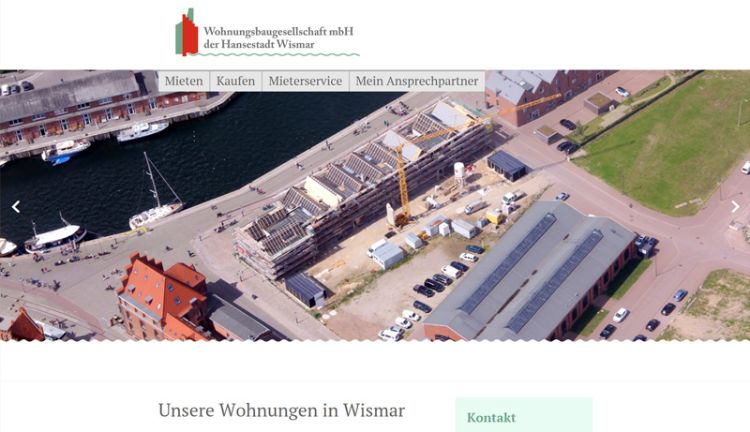 Webseite von Wobau Wismar